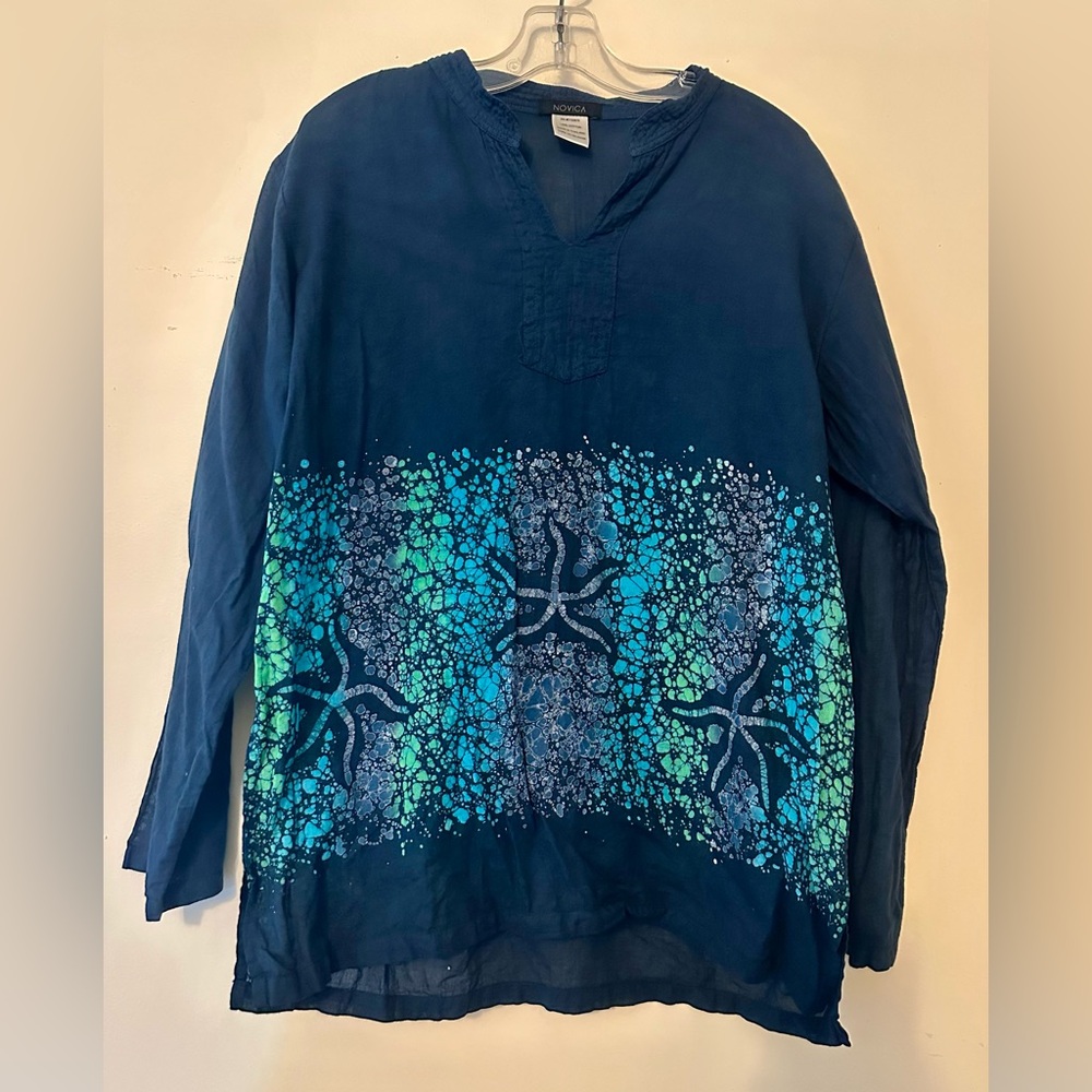 Novica Blue Cotton Top